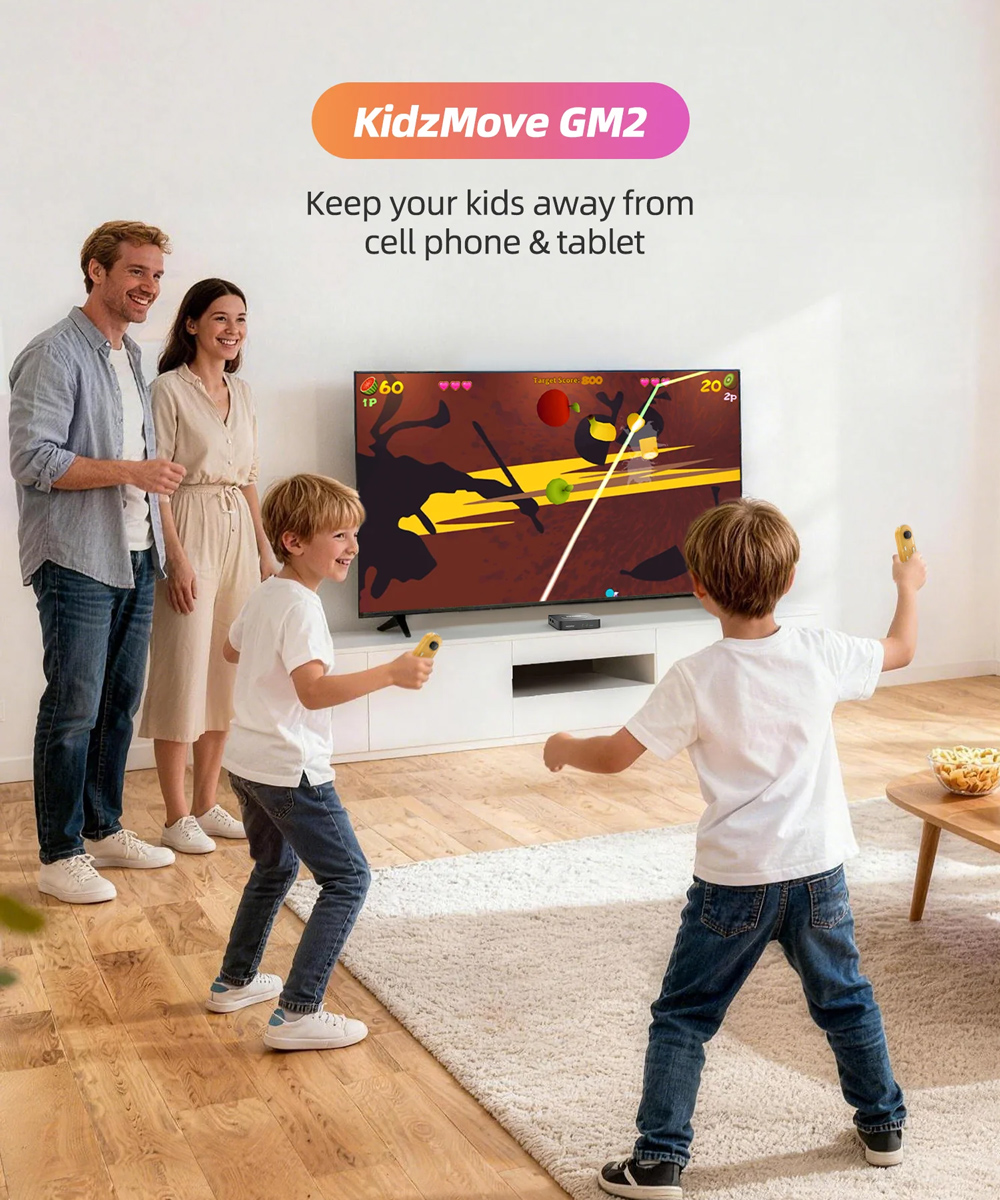 MECOOL σετ ασύρματων motion gamepad KidzMove GM2 για smart TV & TV Box, κίτρινο, 2τμχ - Image 2