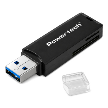 POWERTECH card reader PT-1605 για SD & micro SD, USB 3.0, 5Gbps, μαύρο