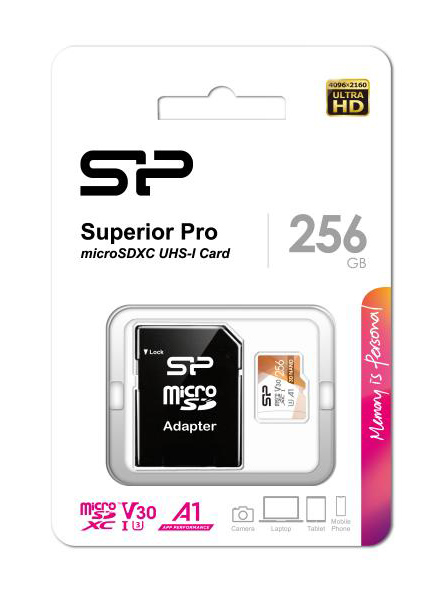SILICON POWER κάρτα μνήμης microSDXC Superior Pro, 256GB, Class 10 UHS-I U3 A1 V30 - Image 2